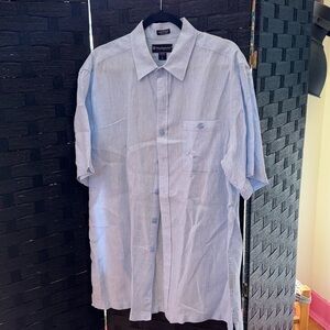Weekender Luau Edition Light Blue Linen Short Sleeve Casual Button Down